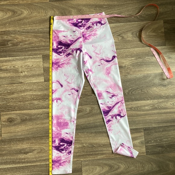 NWT 2 Piece Seamless Yoga Set 7/8 Legging and Bralette Lavender and White S/M/L - Picture 9 of 9